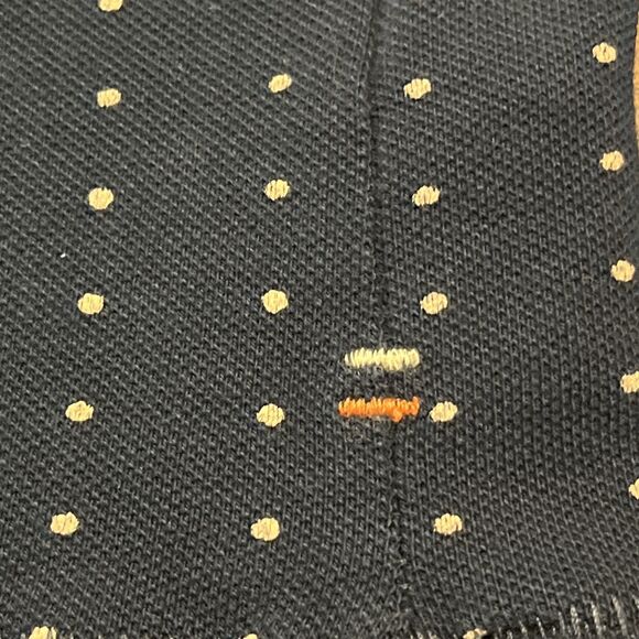 DENIM & FLOWER by Ricky Singh Casual Blue Dotted Men’s Polo Size L Slim Fit - Picture 7 of 12